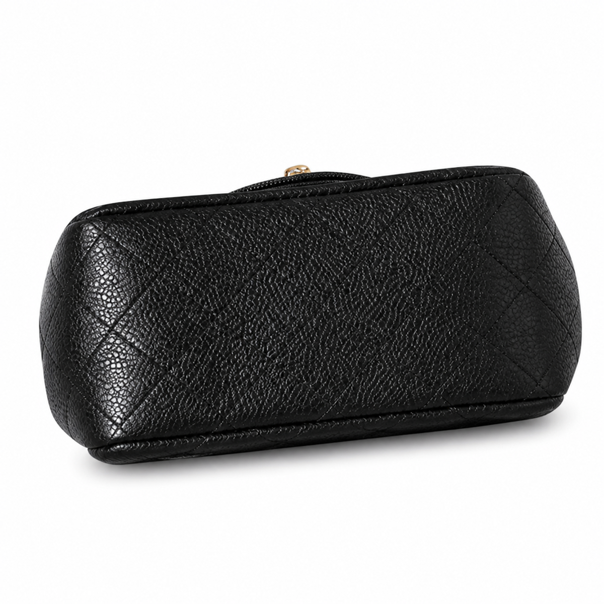 Chanel Vanity Case Black Quilted Caviar Leather Gold CC Hardware 13cm
