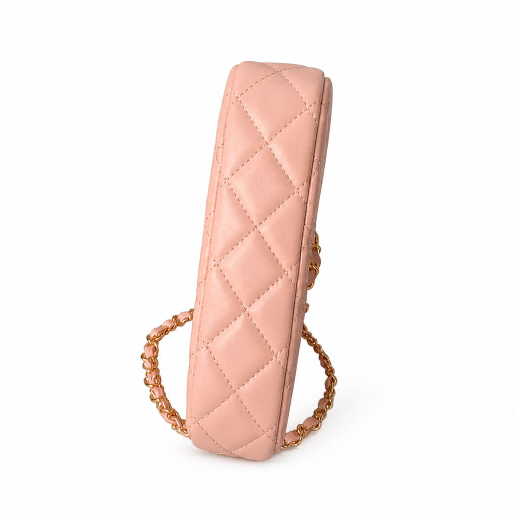 Chanel Sakura Pink Quilted Lambskin Mini Flap Bag Gold CC Chain