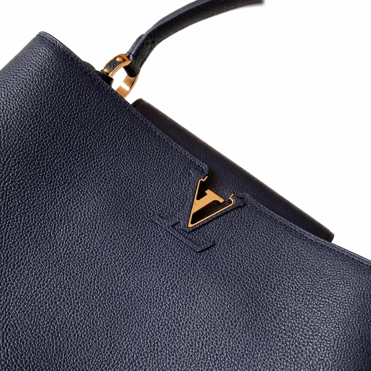 Louis Vuitton Capucines MM — Taurillon Leather in Marine with Gold LV Lock