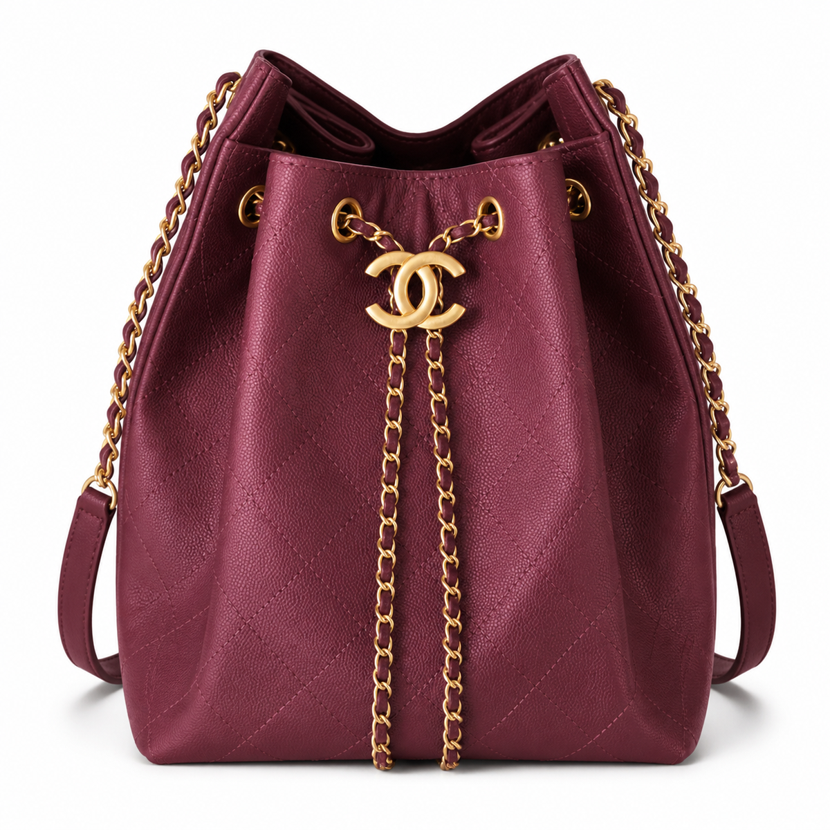 Chanel Large Caviar Leather Shopping Tote Bag with CC Logo