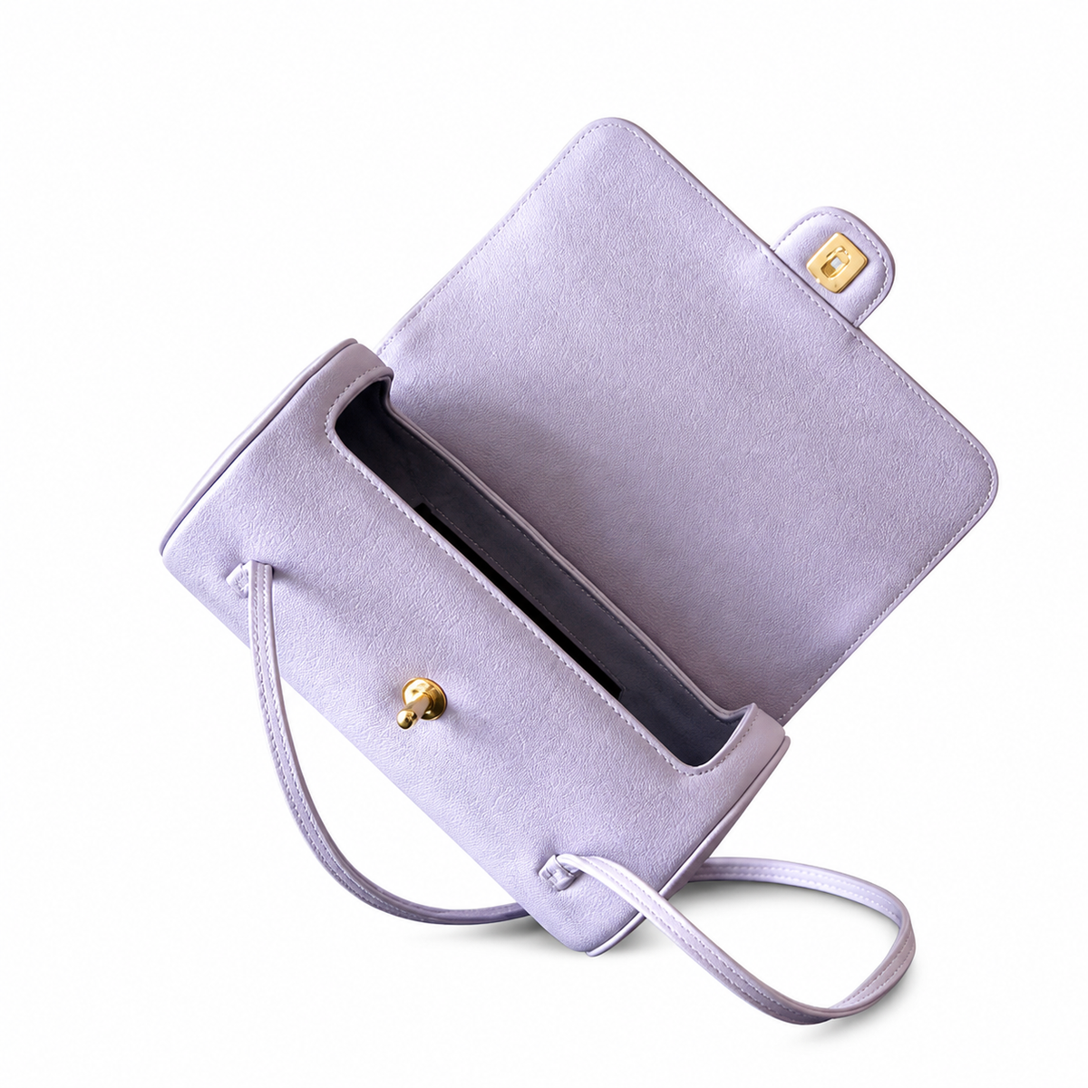 Chanel Vintage Cylinder Barrel Shoulder Bag Lavender Purple Smooth Leather Gold CC Turn-Lock Double Strap 25.5cm