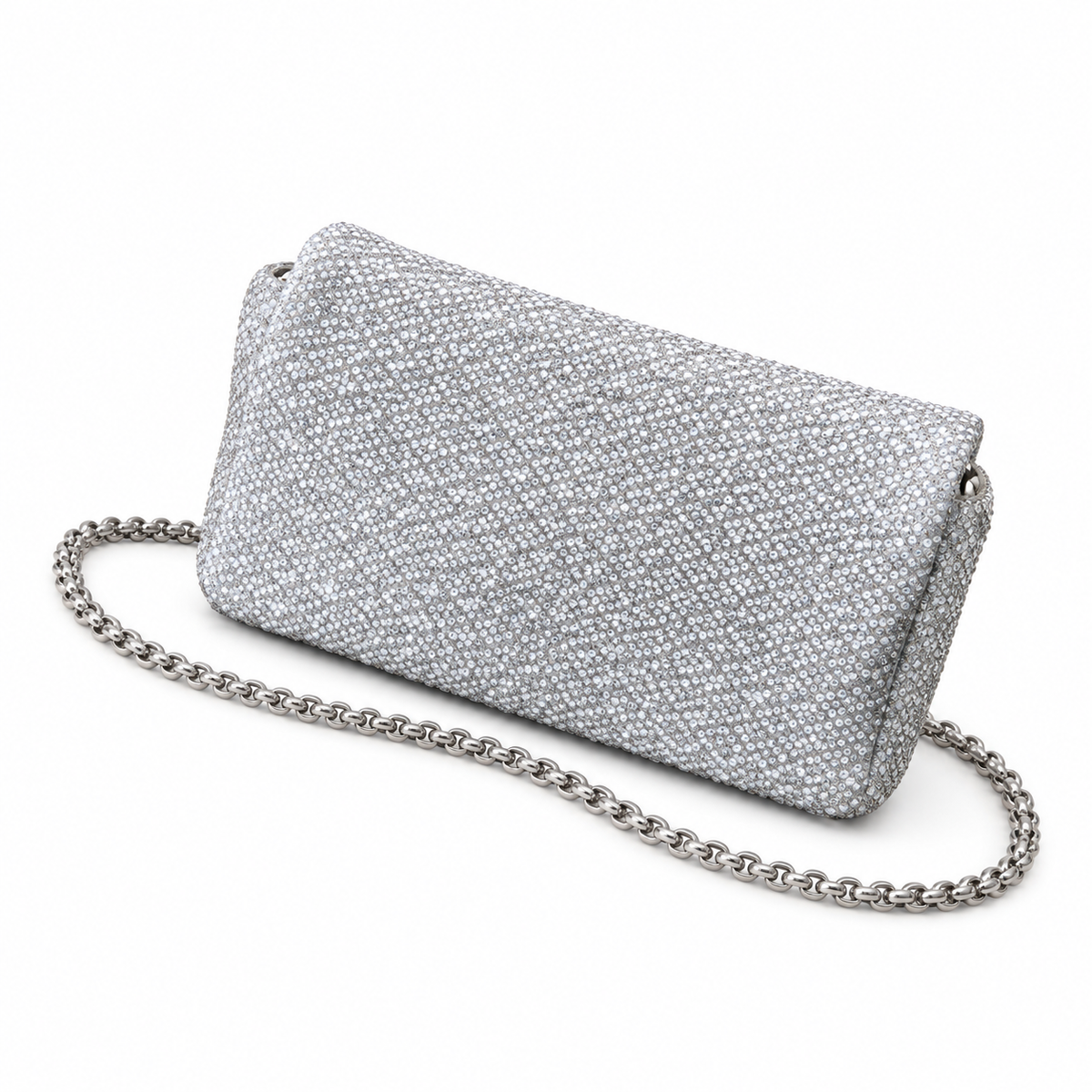 CHANEL Classic Flap Bag – Full Crystal Strass Embellished Silver Hardware Mini Crossbody 12.5×20.5×6cm