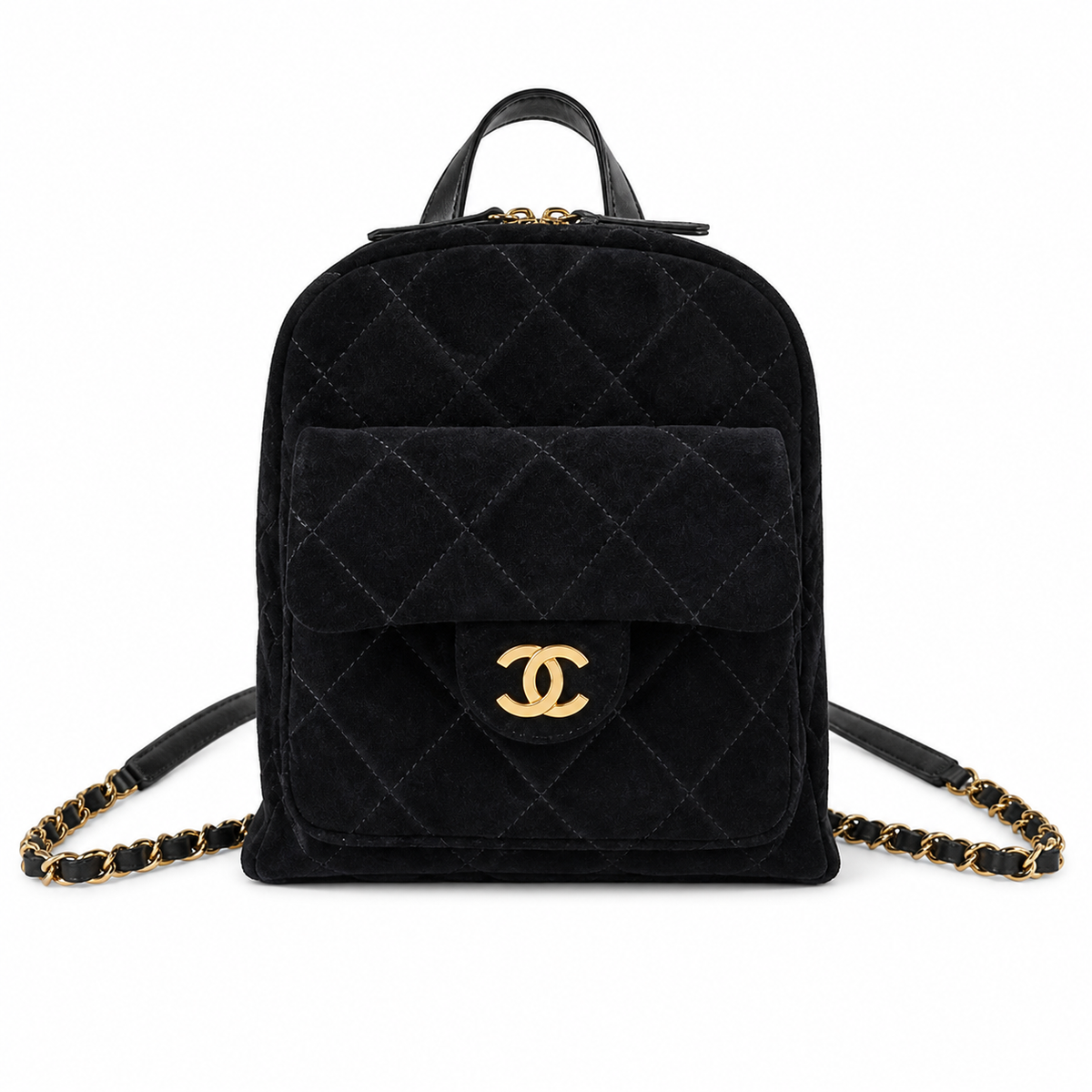 Chanel Classic Flap Bag – Beige Quilted Lambskin, Gold Hardware (22×22.5×8.5cm)