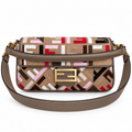 Fendi FF Shoulder Bag – Jacquard Canvas & Leather Trim, Flap Closure, 26cm