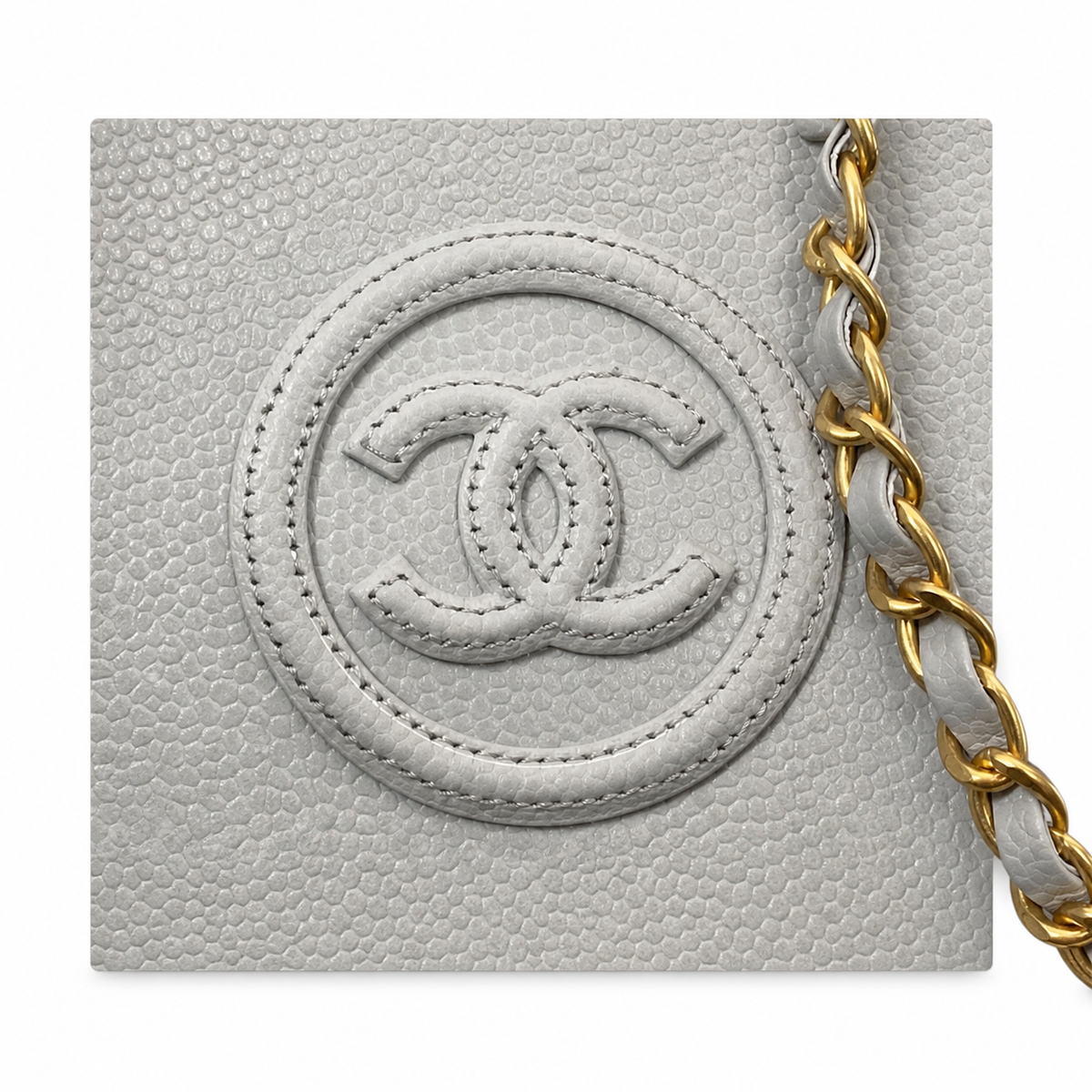 CHANEL Deauville Shopping Tote – Light Grey Caviar Leather Gold Hardware with Detachable CC Pouch 30×50×21cm