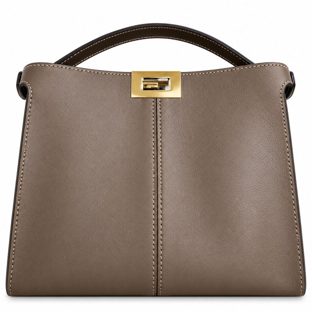 Fendi FF Logo Classic Leather Top Handle Handbag 30cm
