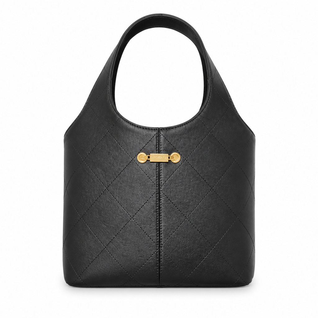 Chanel Black Quilted Leather Large Shopping Tote Bag Gold Bar Lock