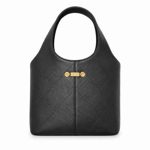 Chanel Black Quilted Leather Large Shopping Tote Bag Gold Bar Lock