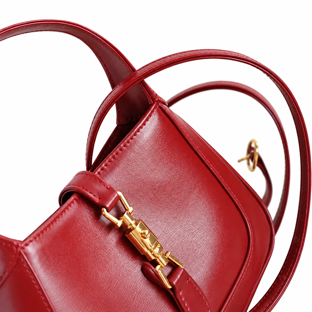 Gucci Jackie 1961 Mini Hobo in Red Polished Leather
