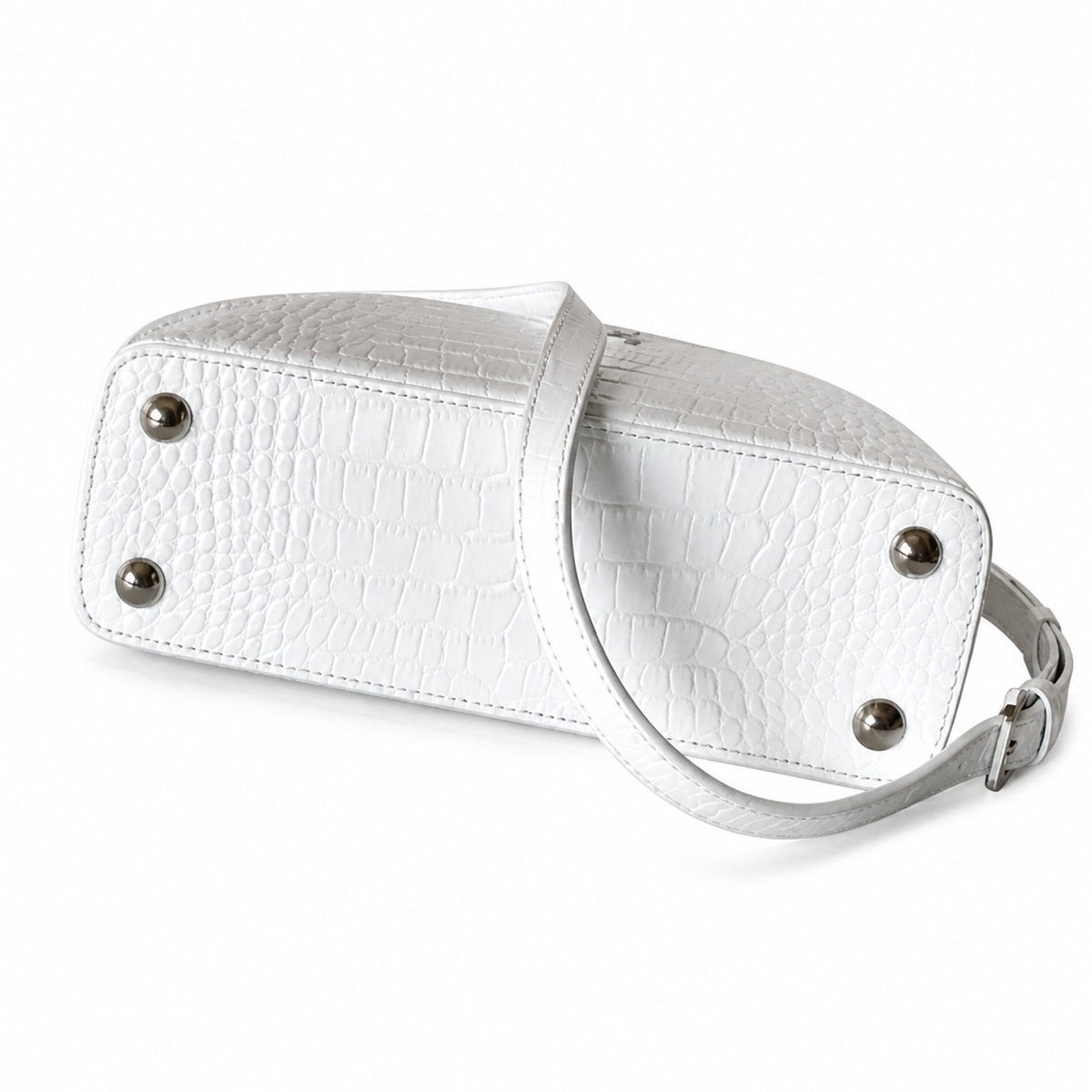 Louis Vuitton Locky BB — Crocodilien Embossed Leather in Blanc with Silver Hardware
