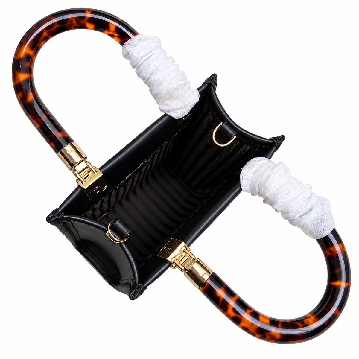 Fendi FF Logo Leather Crossbody Shoulder Bag 17x35x31cm