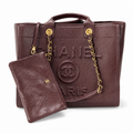 CHANEL Deauville Shopping Tote – Burgundy Caviar Leather Gold Hardware with Detachable CC Pouch 30×50×21cm