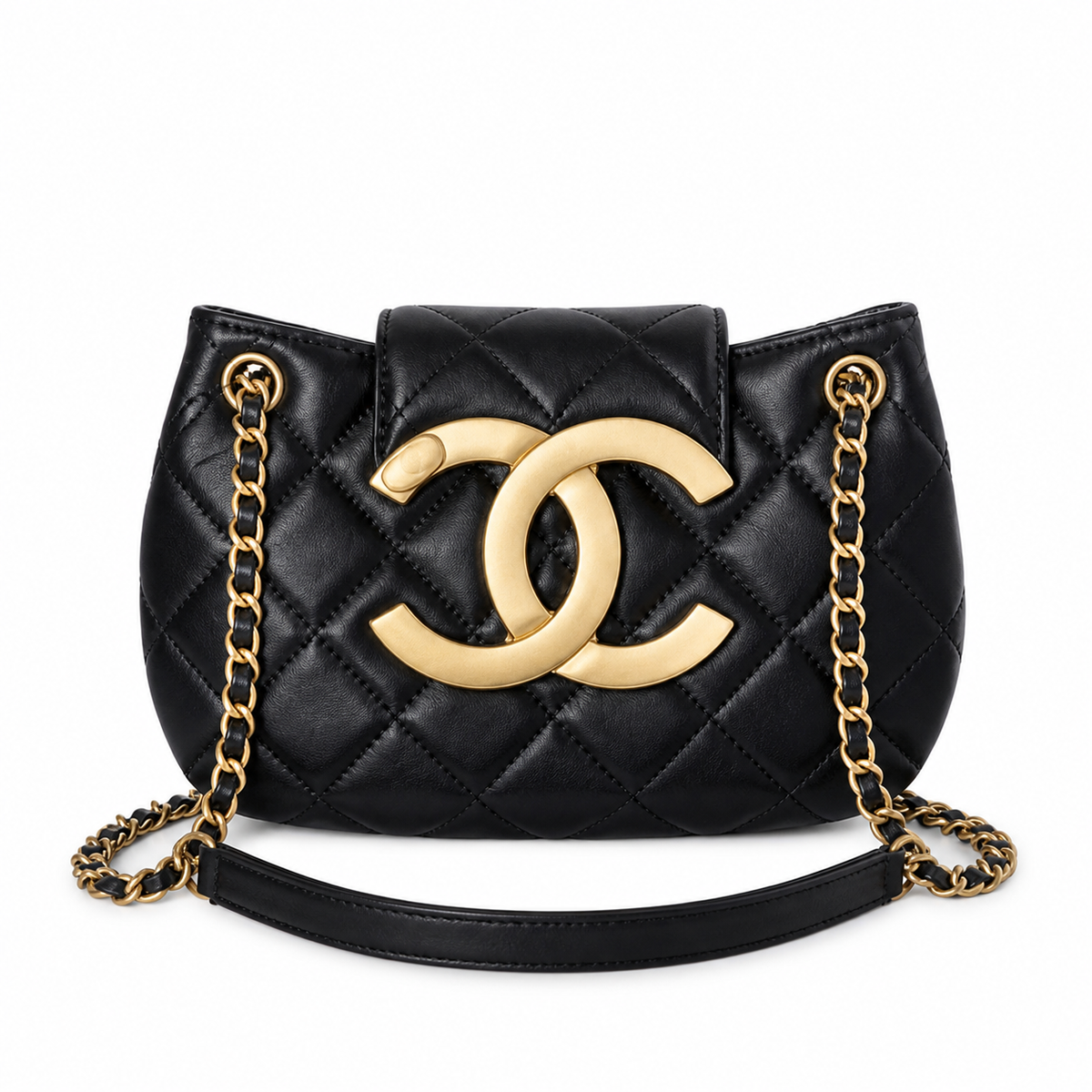 Chanel Classic Flap Bag – Black Quilted Lambskin, Gold Hardware (14×21.5cm)