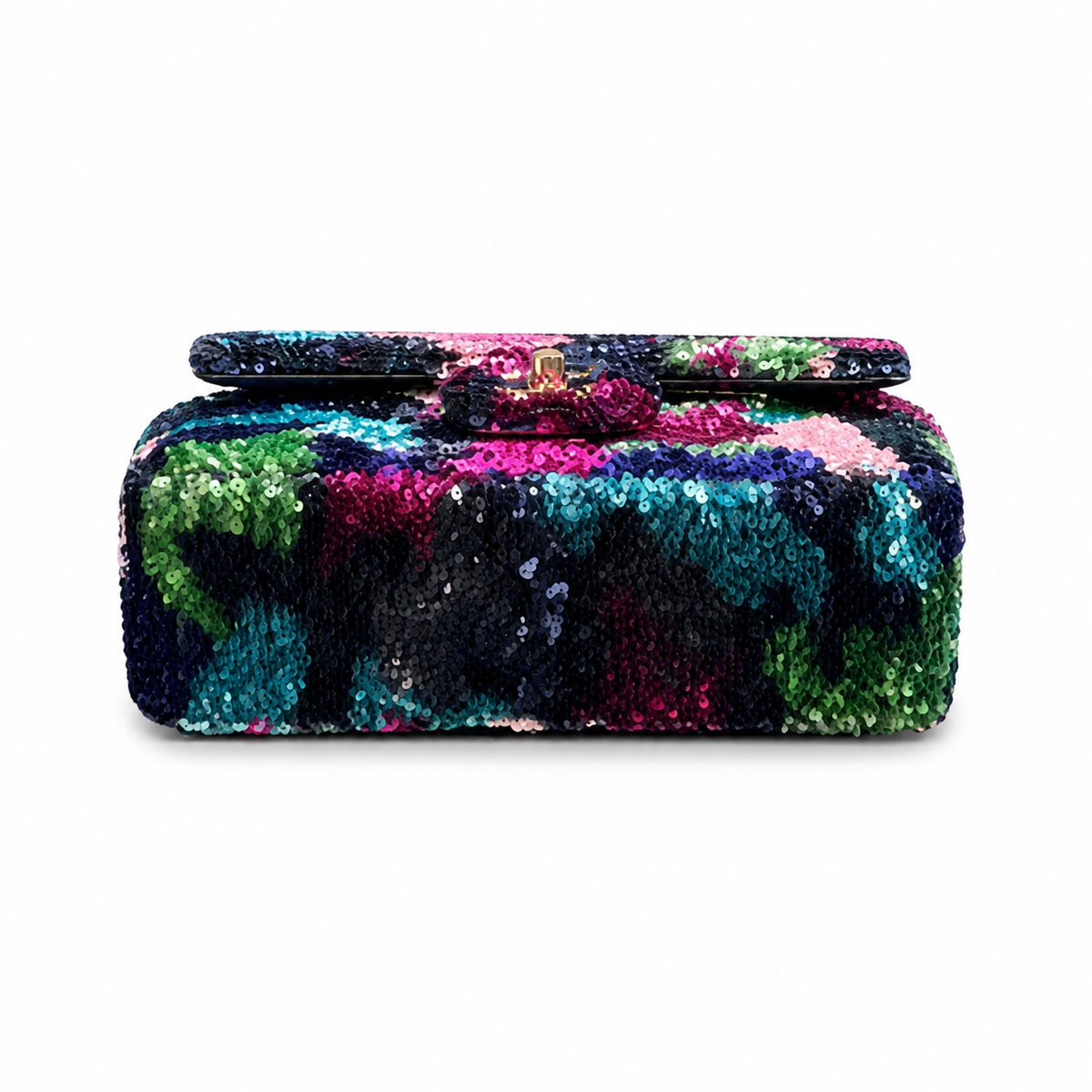 Chanel Sequin Flap Bag | Multicolor Fantasy Sequin Gold CC Hardware | 21cm