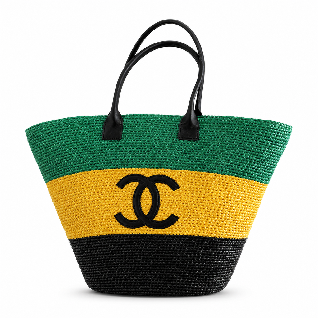 CHANEL Black Croc Leather Bowling Chain Bag CC Logo