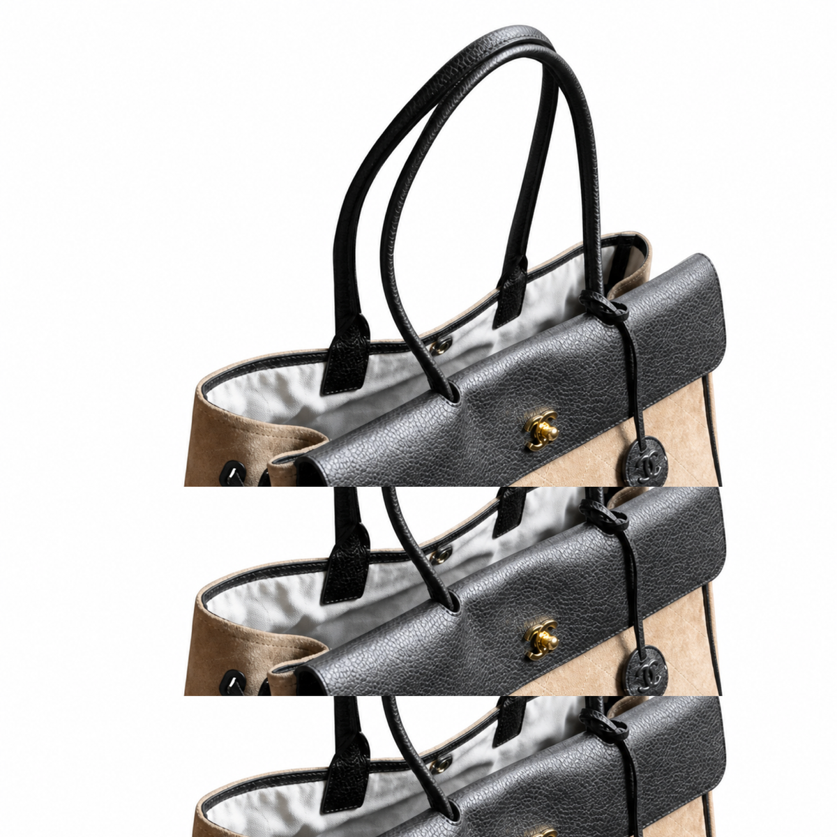Chanel Mademoiselle Top Handle Handbag 22×38×16cm