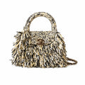 Chanel Black White Raffia Fringe Flap Bag Tortoiseshell CC Chain Cruise
