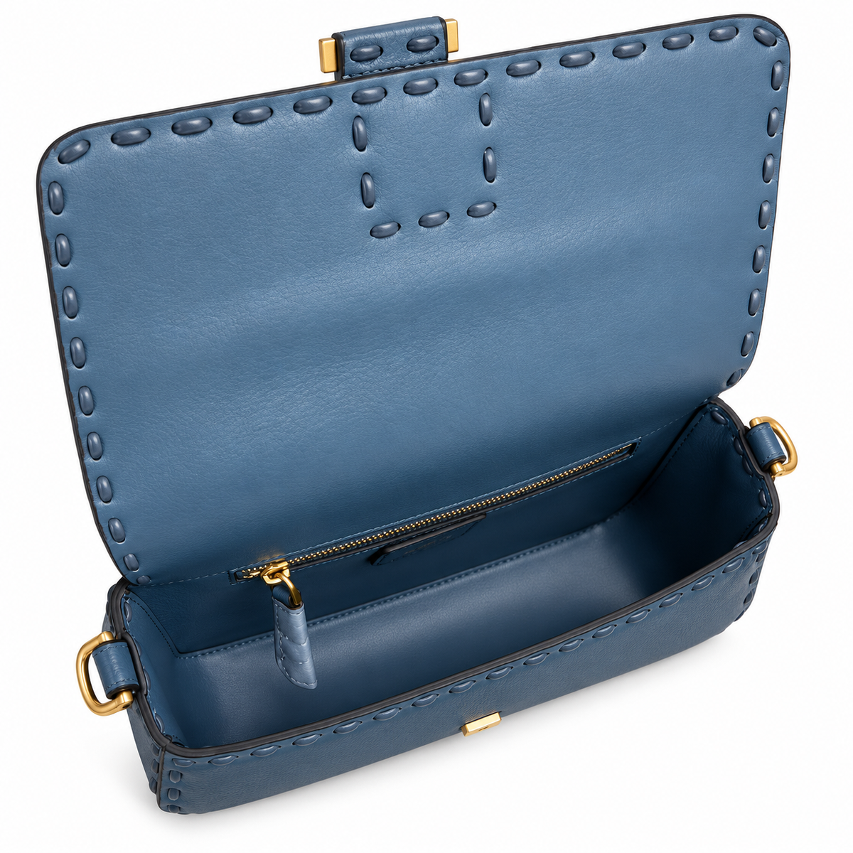 Fendi FF Shoulder Bag – Jacquard Canvas & Leather Trim, Flap Closure, 26cm