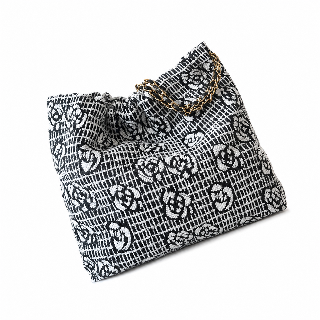 Chanel Large Deauville Canvas Tote Handbag 39×42×8cm