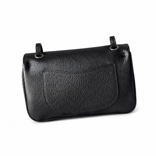 Chanel Black Caviar Leather Mini Flap Bag Silver CC Dual Loop Handles