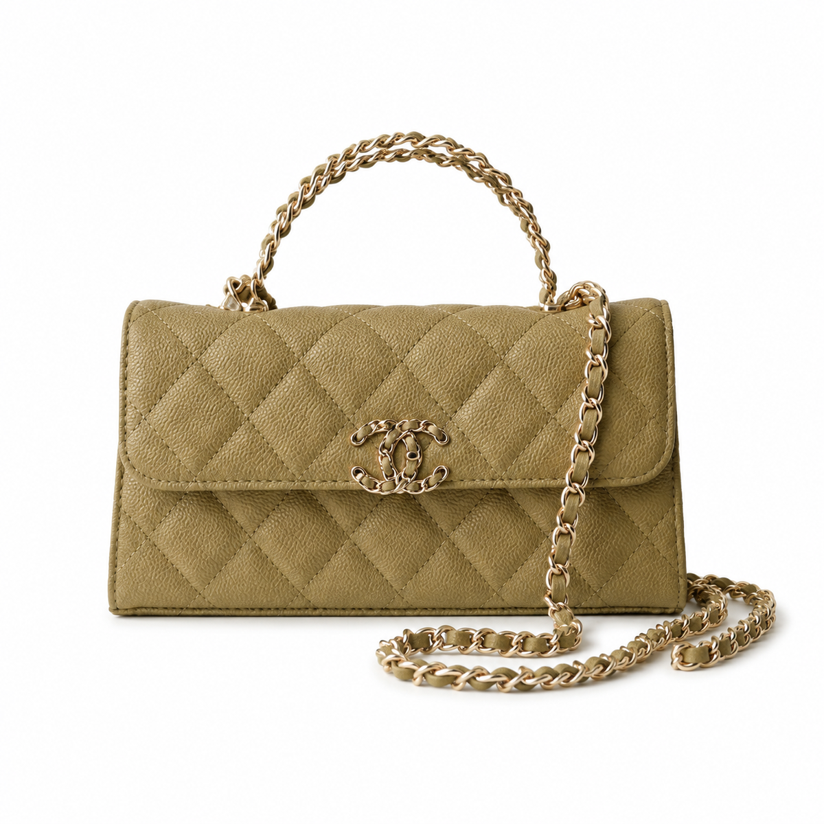 Chanel Quilted Leather Compact Flap Crossbody Bag