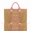 CHANEL Deauville Shopping Tote – Natural Raffia Pink Leather Trim Gold Hardware 38cm