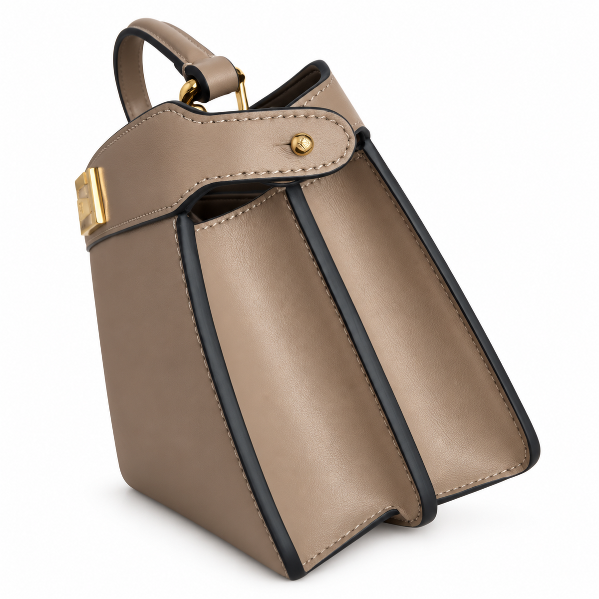 Fendi FF Logo Leather Vertical Crossbody Bag 11x21x27cm