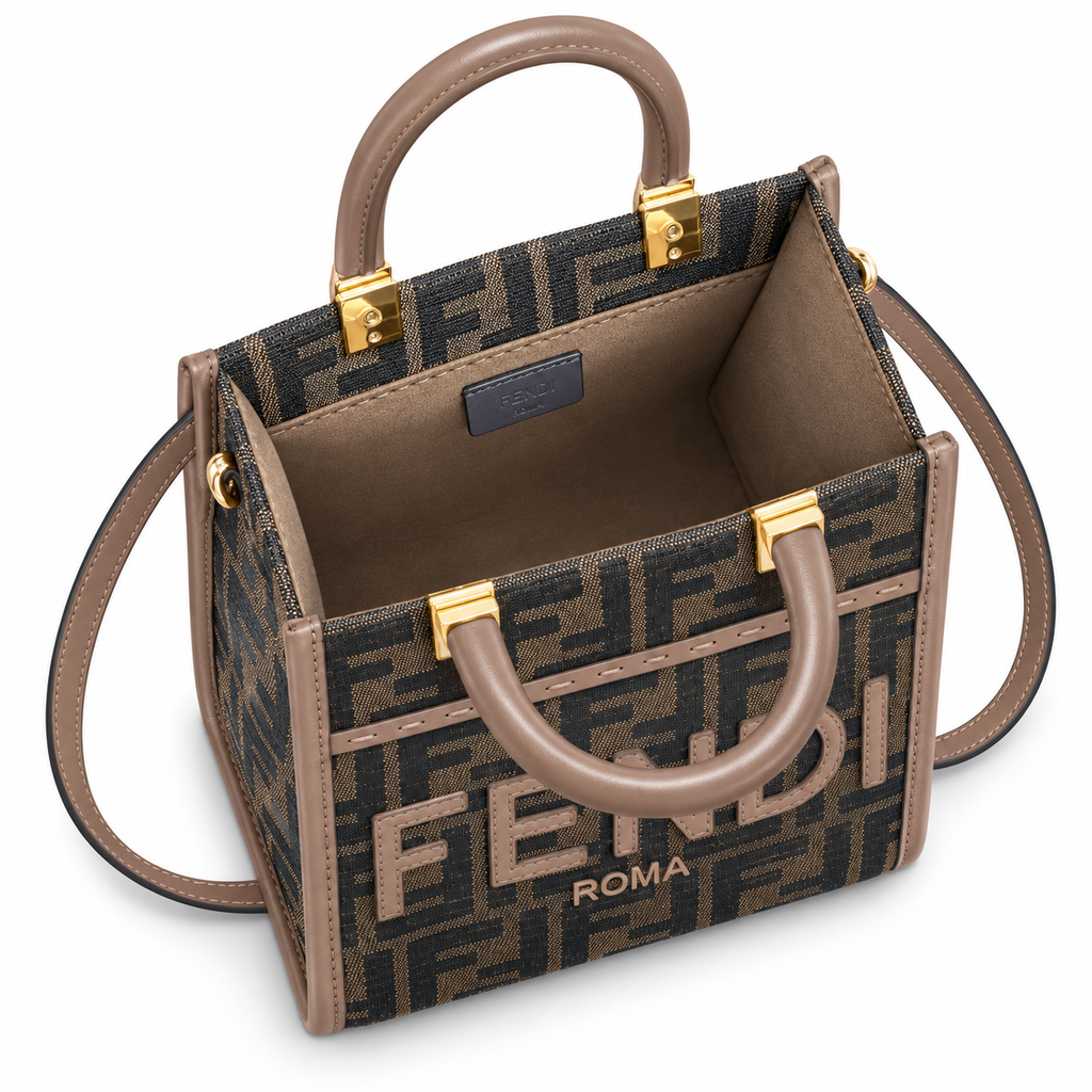 Fendi Sunshine Mini Tote – FF Jacquard & FENDI ROMA Lettering