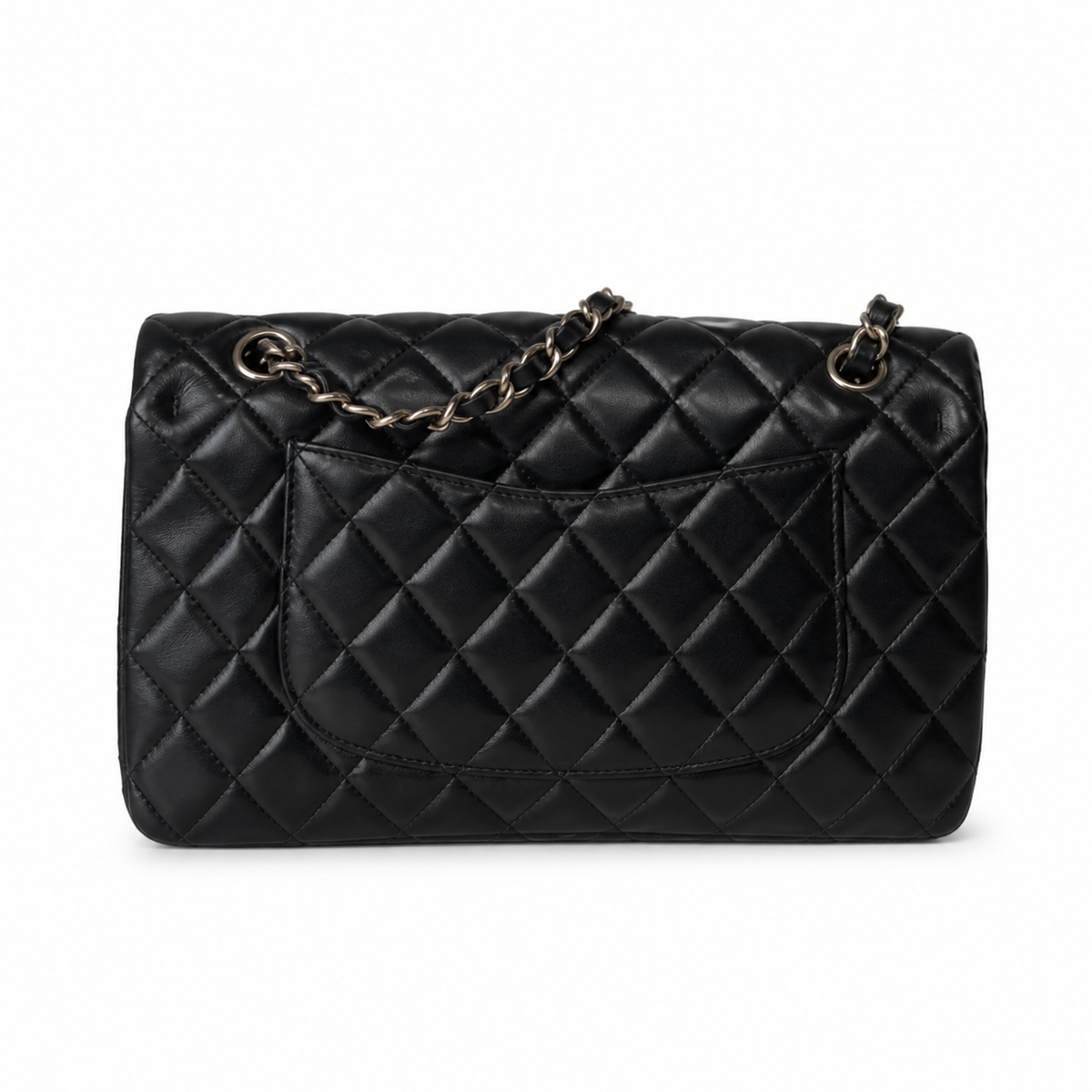 Chanel Black Lambskin Classic Double Flap 25 Lucky Charms Limited Edition Gold Hardware Eiffel Tower Airplane Dog Camellia CC