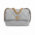 Chanel 19 Bag Medium Light Grey Lambskin Mixed Hardware 26cm