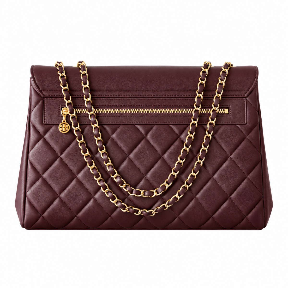Chanel Large Embossed CC Flap Bag Lambskin Burgundy Gold 33cm