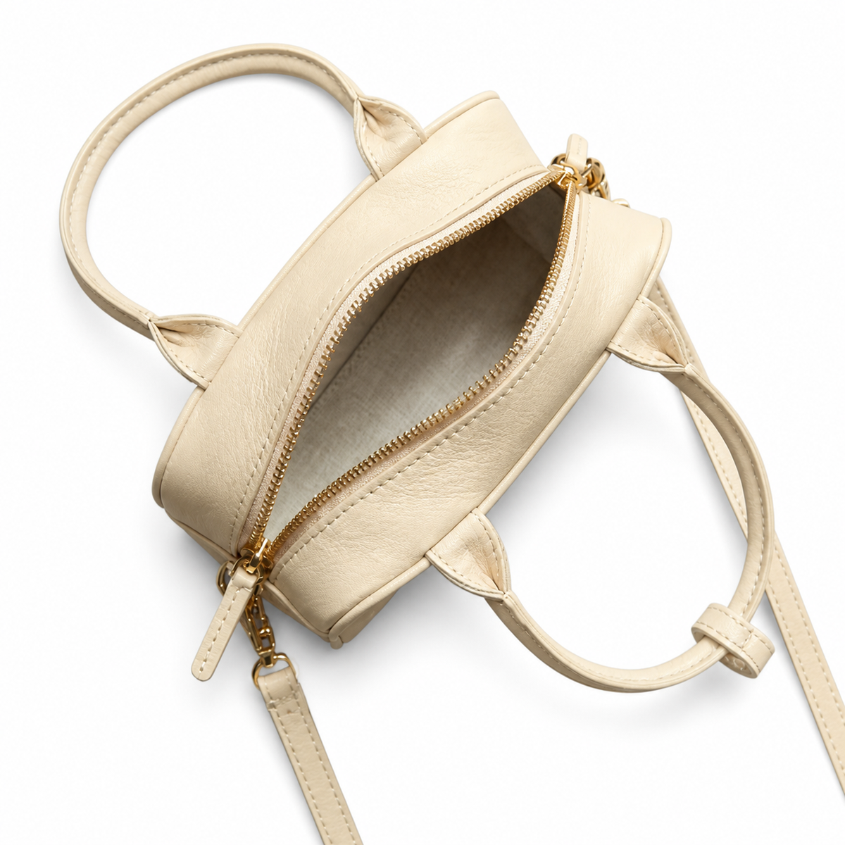 Chanel 31 Rue Cambon Mini Shopping Bag | Cream Calfskin Gold Zip Dual Handle & Strap | 20cm