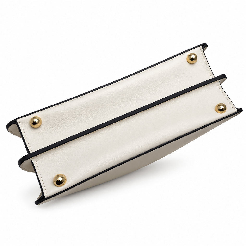 Fendi Peekaboo ISeeU Mini – Ivory Calfskin & Purple Suede Interior