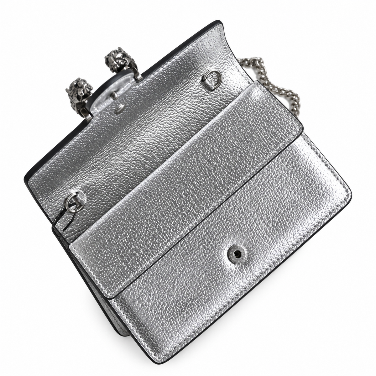 Gucci Dionysus Mini Bag in Silver Metallic Leather