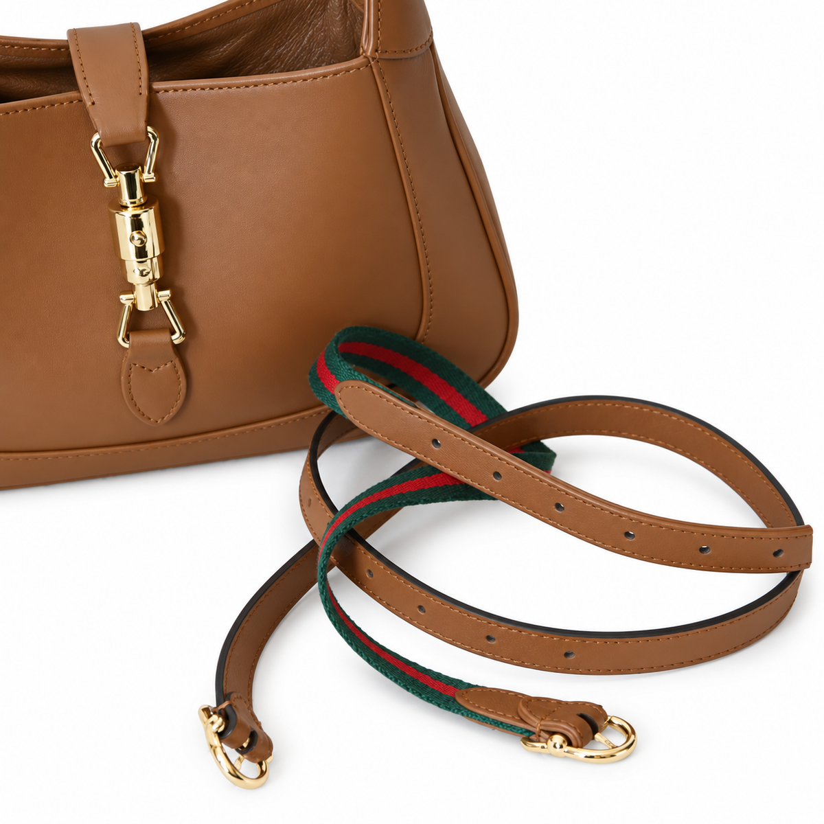 Gucci Jackie 1961 Small Hobo in Caramel Tan Polished Leather
