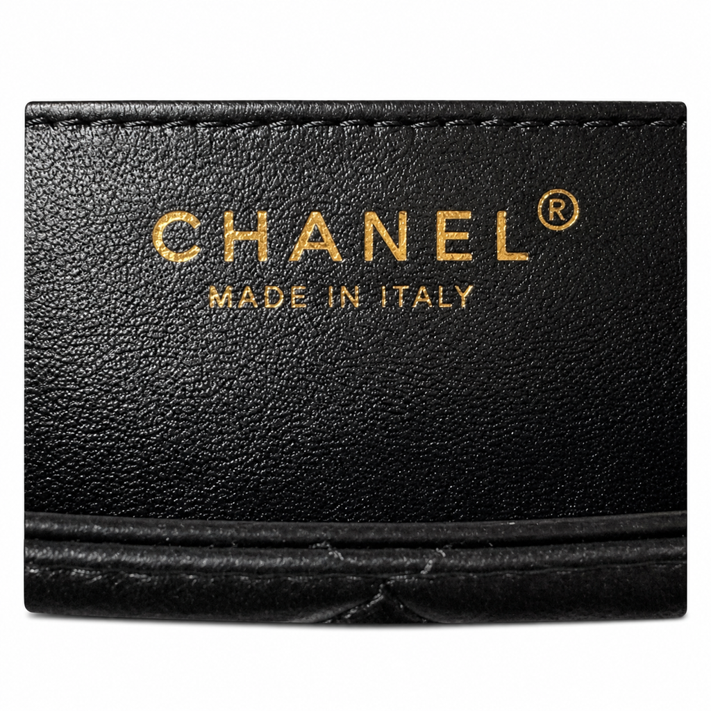 Chanel Classic Flap Bag – Black Quilted Lambskin, Gold Hardware (14×21.5cm)