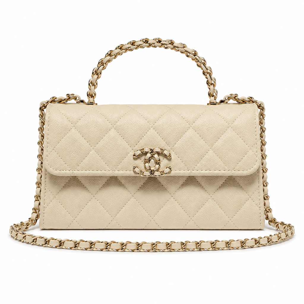 Chanel Quilted Leather Interlaced Chain Crossbody