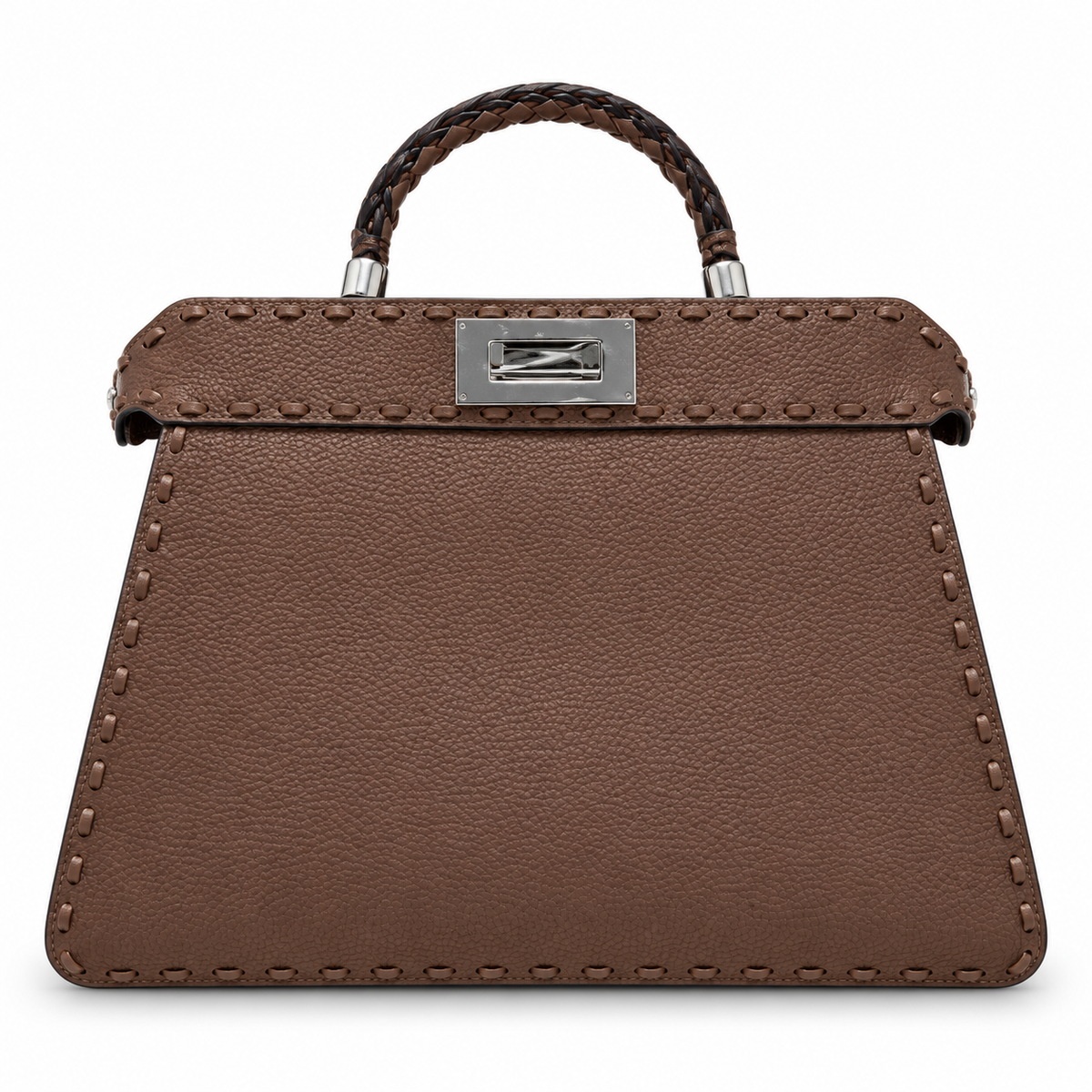Fendi FF Logo Leather Slim Crossbody Bag 27x9.5x21cm