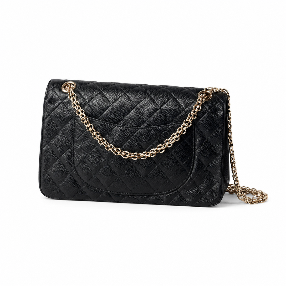 Chanel 2.55 Reissue 227 Black Aged Distressed Calfskin Aged Gold Mademoiselle Lock Chain 24cm
