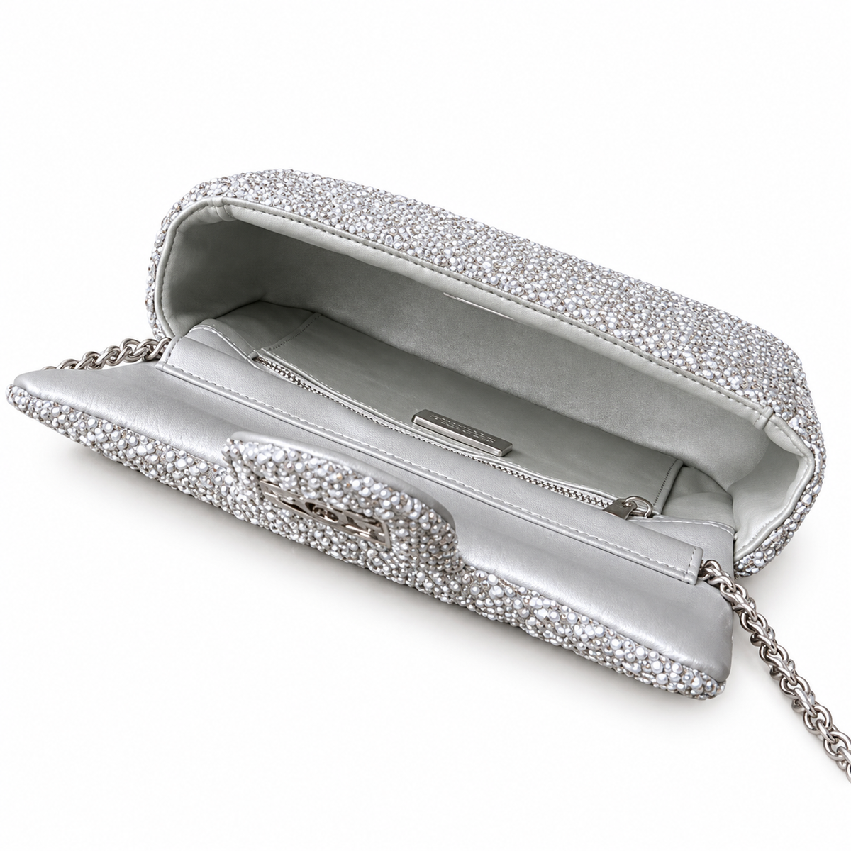 CHANEL Classic Flap Bag – Full Crystal Strass Embellished Silver Hardware Mini Crossbody 12.5×20.5×6cm