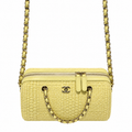 Chanel Raffia Camera Bag Woven Butter Yellow Gold CC 18.5cm