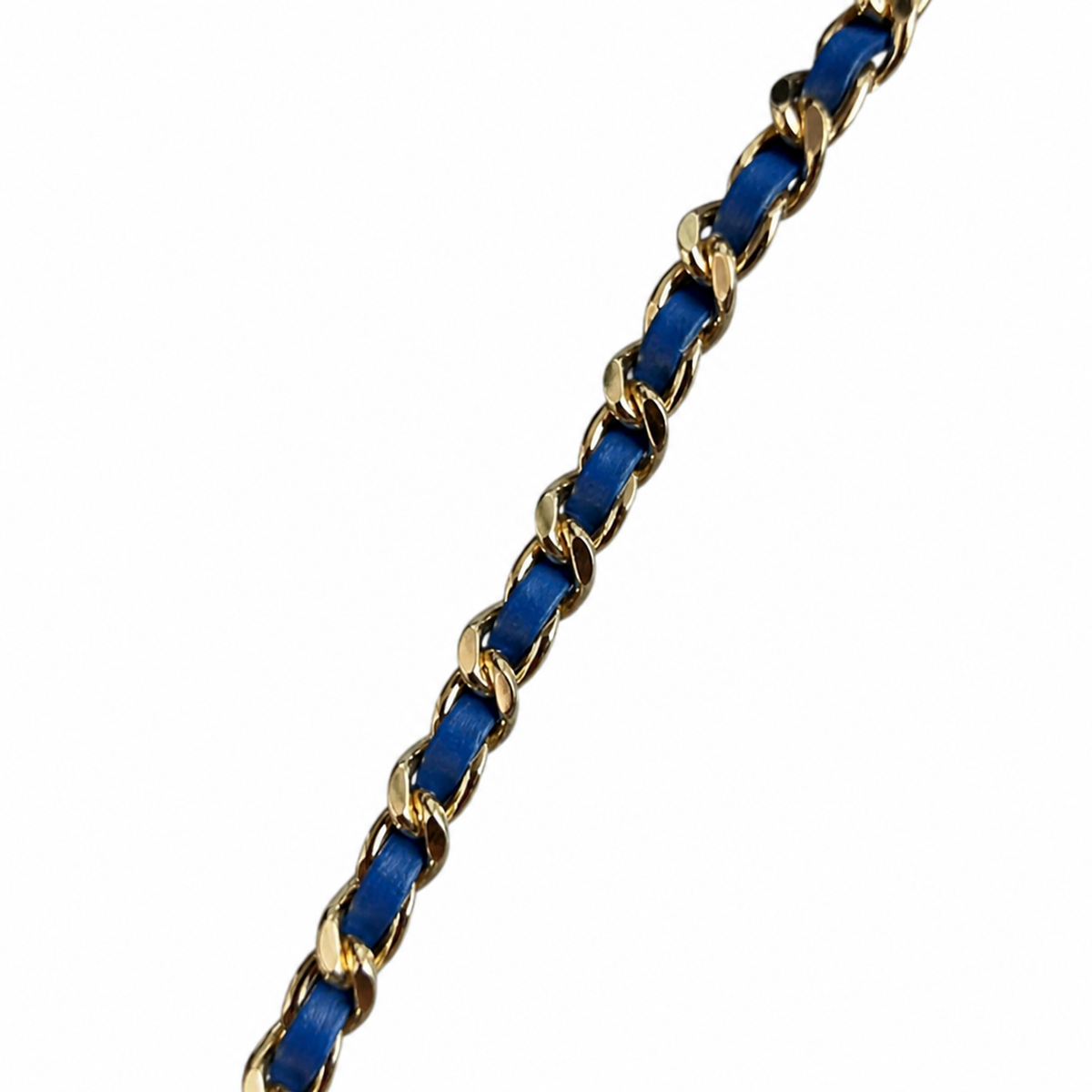 CHANEL Blue Denim Quilted Classic Flap Bag Dual CC Gold Chain