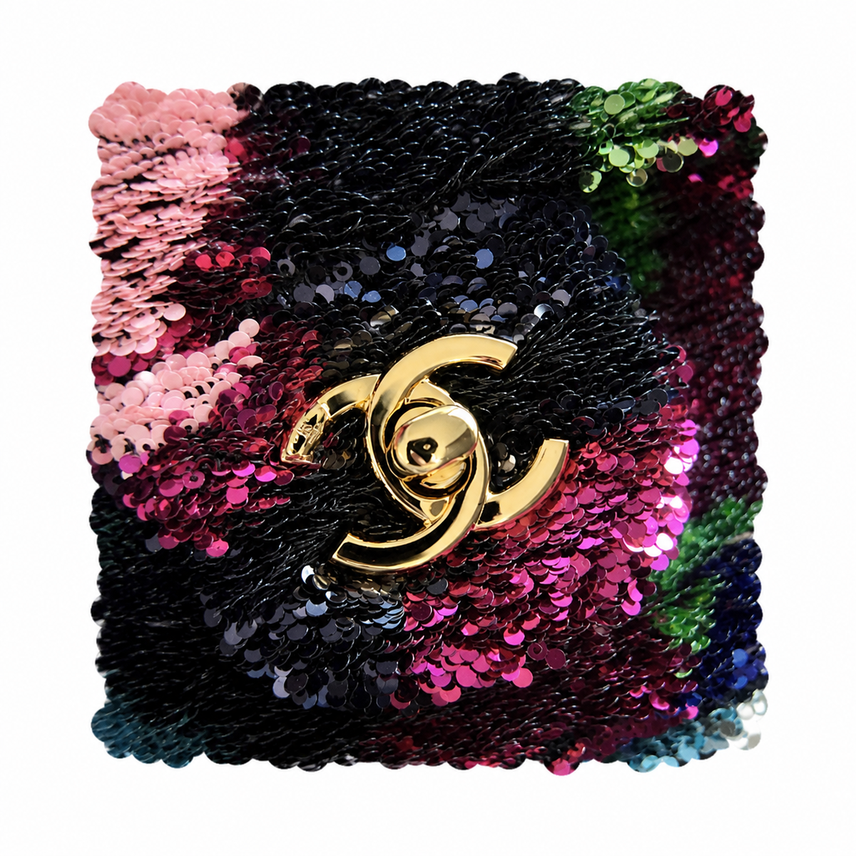 Chanel Sequin Flap Bag | Multicolor Fantasy Sequin Gold CC Hardware | 21cm