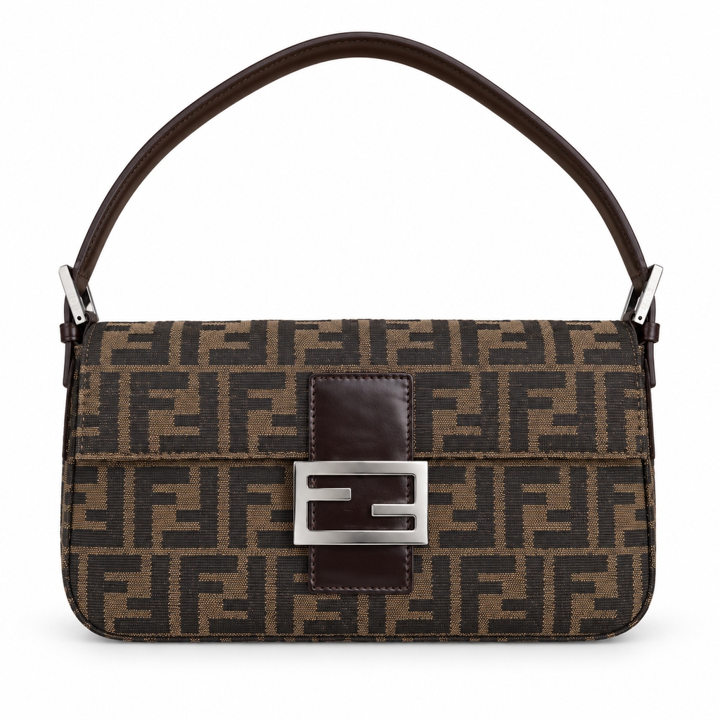 Fendi Medium Handbag 26cm – FF Logo Leather Tote Bag