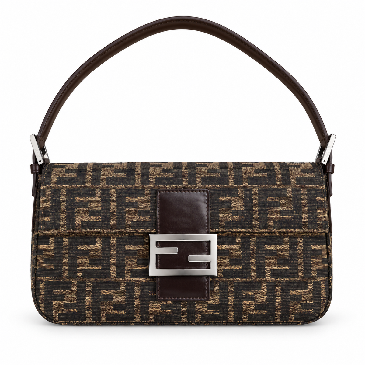 Fendi Medium Handbag 26cm – FF Logo Leather Tote Bag