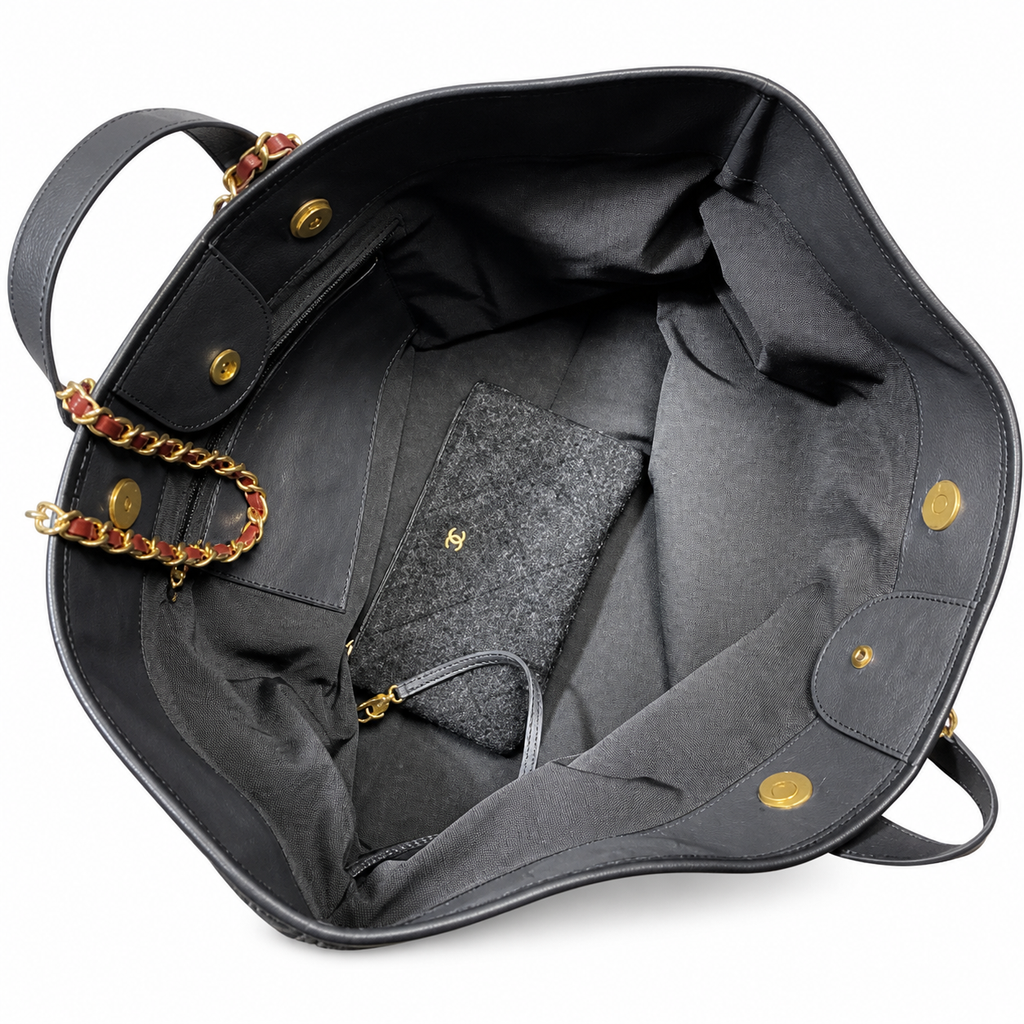 Chanel Large Quilted CC Tote Bag | Chain Handles — 60cm