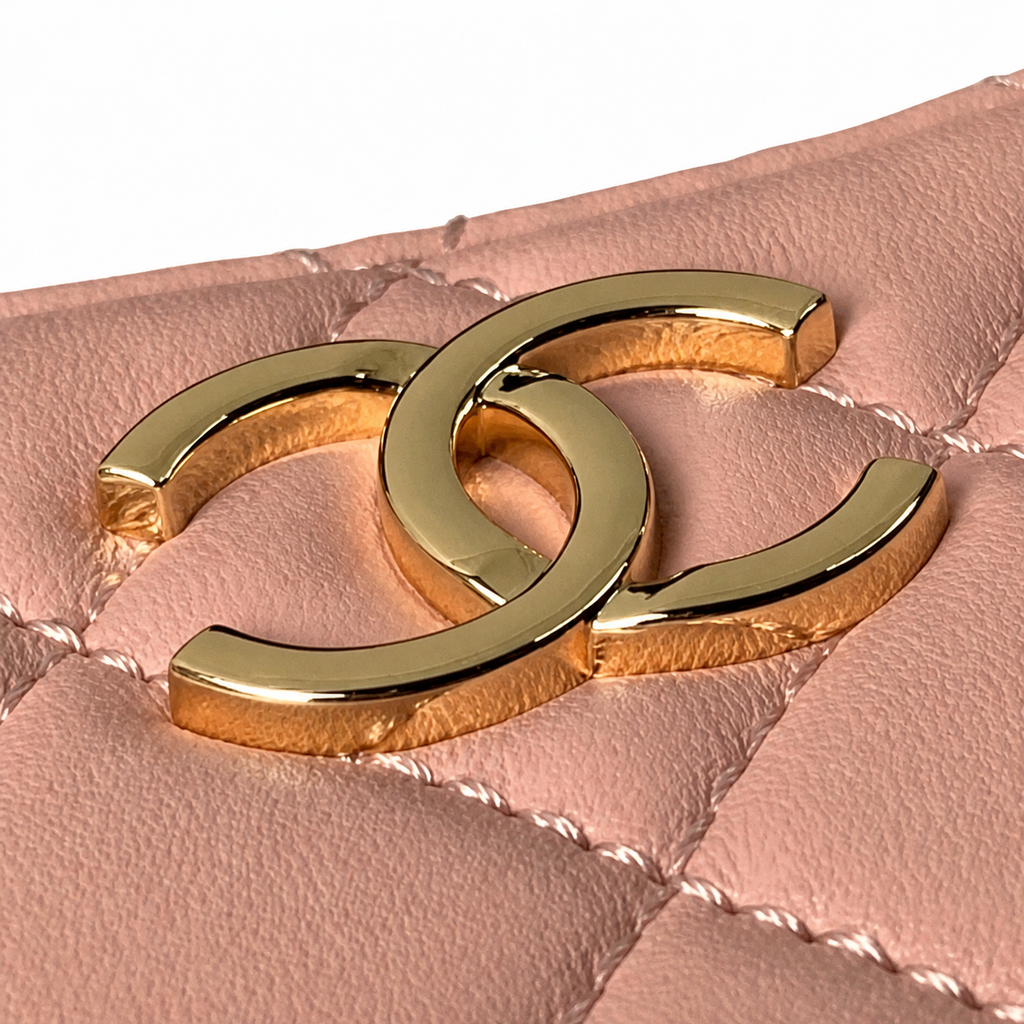 Chanel Sakura Pink Quilted Lambskin Mini Flap Bag Gold CC Chain