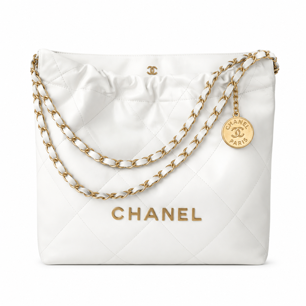 Chanel 2.55 Reissue Bicolor Bag White Lambskin Gold Metallic Mademoiselle Lock Gold Chain