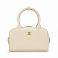 Chanel 31 Rue Cambon Mini Shopping Bag | Cream Calfskin Gold Zip Dual Handle & Strap | 20cm