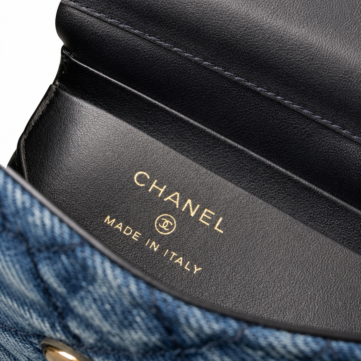 Chanel Navy Blue Denim Quilted Coco Handle Mini Flap Bag | Gold Chain | 11.5×14.5×5.5cm